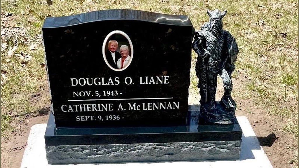 Viking statue stolen from gravestone in cemetery on Lac Mille Lacs, sheriff says — WCCO / CBS Minnesota, Edina Community news