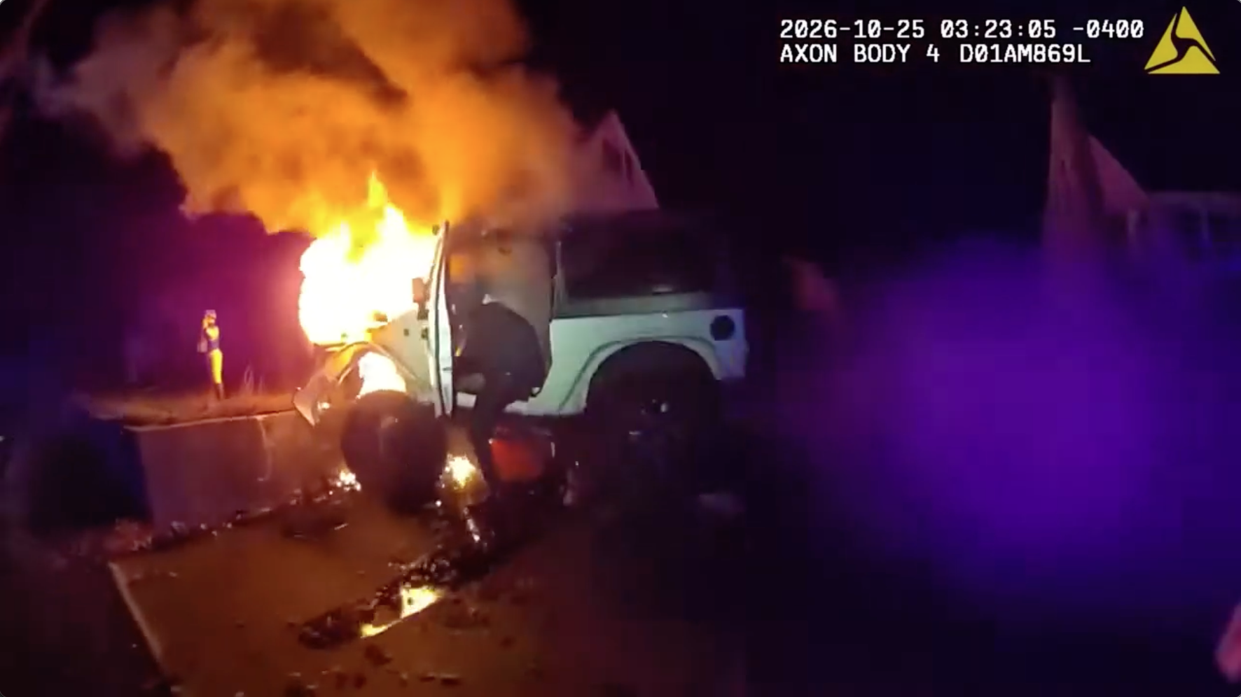 Bodycam video shows police rescuing man from burning Jeep after crash; driver facing multiple charges — FOX 9, Edina Community news